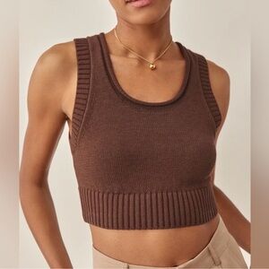 Reformation brown sweater top organic cotton